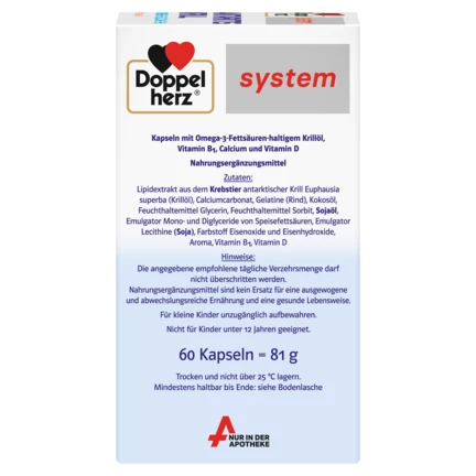 Abbildung der Produktverpackung Doppelherz system ANTARKTIS KRILL Seitenansicht rechts